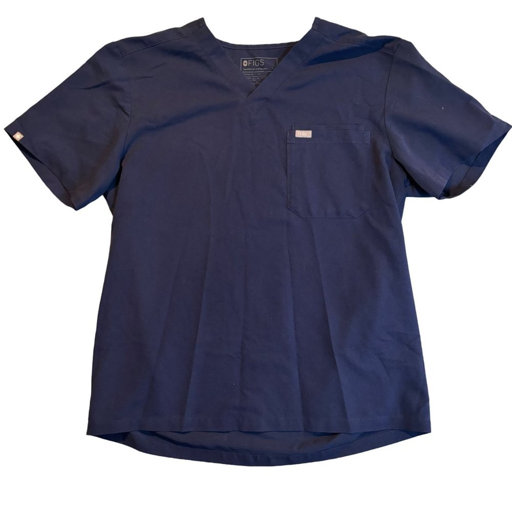 Mens Figs Three Pocket Leon Scrub Top Navy Blue Size XL